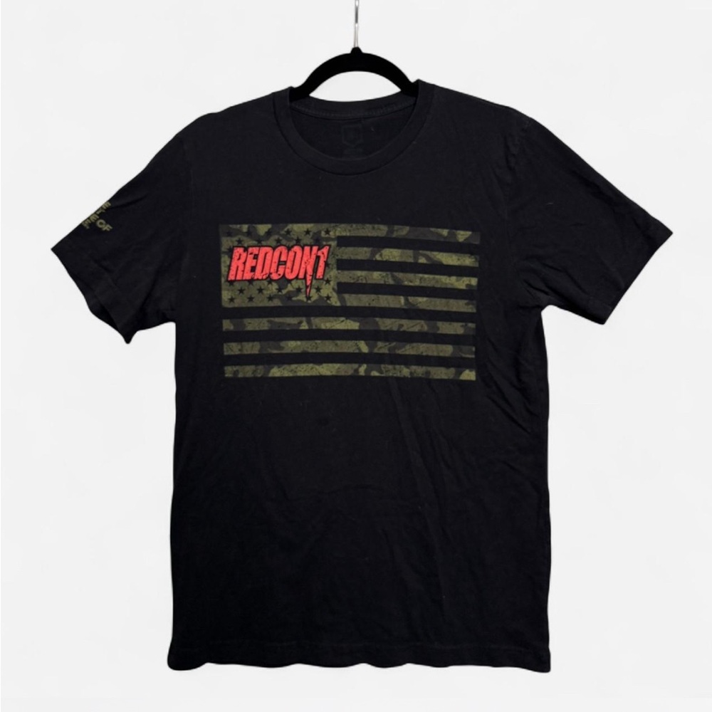 Redcon1 Men’s Med T-Shirt Black Camo Flag Graphic Tee Indie Sleeze